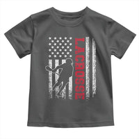 Lacrosse American Flag Lax Men 4th of July Toddler T Shirt