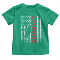 Lacrosse American Flag Lax Men 4th of July Toddler T Shirt