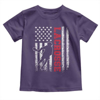 Lacrosse American Flag Lax Men 4th of July Toddler T Shirt