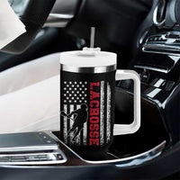 Lacrosse American Flag Lax Men 4th of July Tumbler With Handle