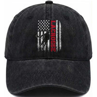 Lacrosse American Flag Lax Men 4th of July Washed Cotton Baseball Cap
