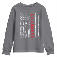 Lacrosse American Flag Lax Men 4th of July Youth Sweatshirt