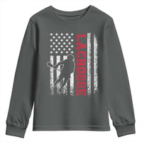 Lacrosse American Flag Lax Men 4th of July Youth Sweatshirt