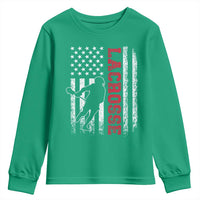 Lacrosse American Flag Lax Men 4th of July Youth Sweatshirt