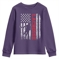 Lacrosse American Flag Lax Men 4th of July Youth Sweatshirt