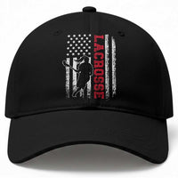 Lacrosse American Flag Lax Women 4th of July Baseball Cap