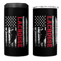 Lacrosse American Flag Lax Women 4th of July 4 in 1 Can Cooler Tumbler