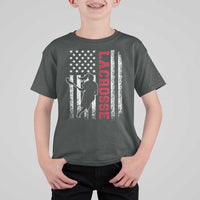 Lacrosse American Flag Lax Women 4th of July T Shirt For Kid