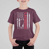 Lacrosse American Flag Lax Women 4th of July T Shirt For Kid