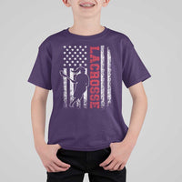 Lacrosse American Flag Lax Women 4th of July T Shirt For Kid