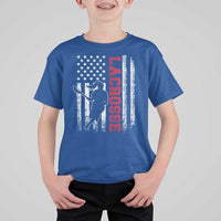Lacrosse American Flag Lax Women 4th of July T Shirt For Kid