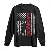 Lacrosse American Flag Lax Women 4th of July Long Sleeve Shirt