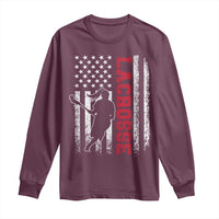 Lacrosse American Flag Lax Women 4th of July Long Sleeve Shirt