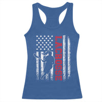 Lacrosse American Flag Lax Women 4th of July Racerback Tank Top