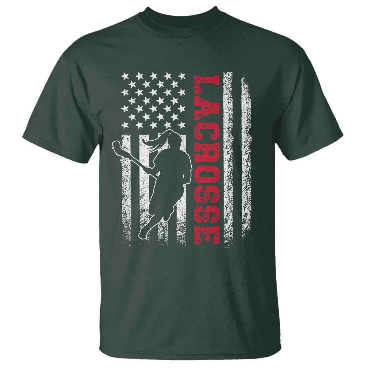 Lacrosse American Flag Lax Women 4th of July T Shirt