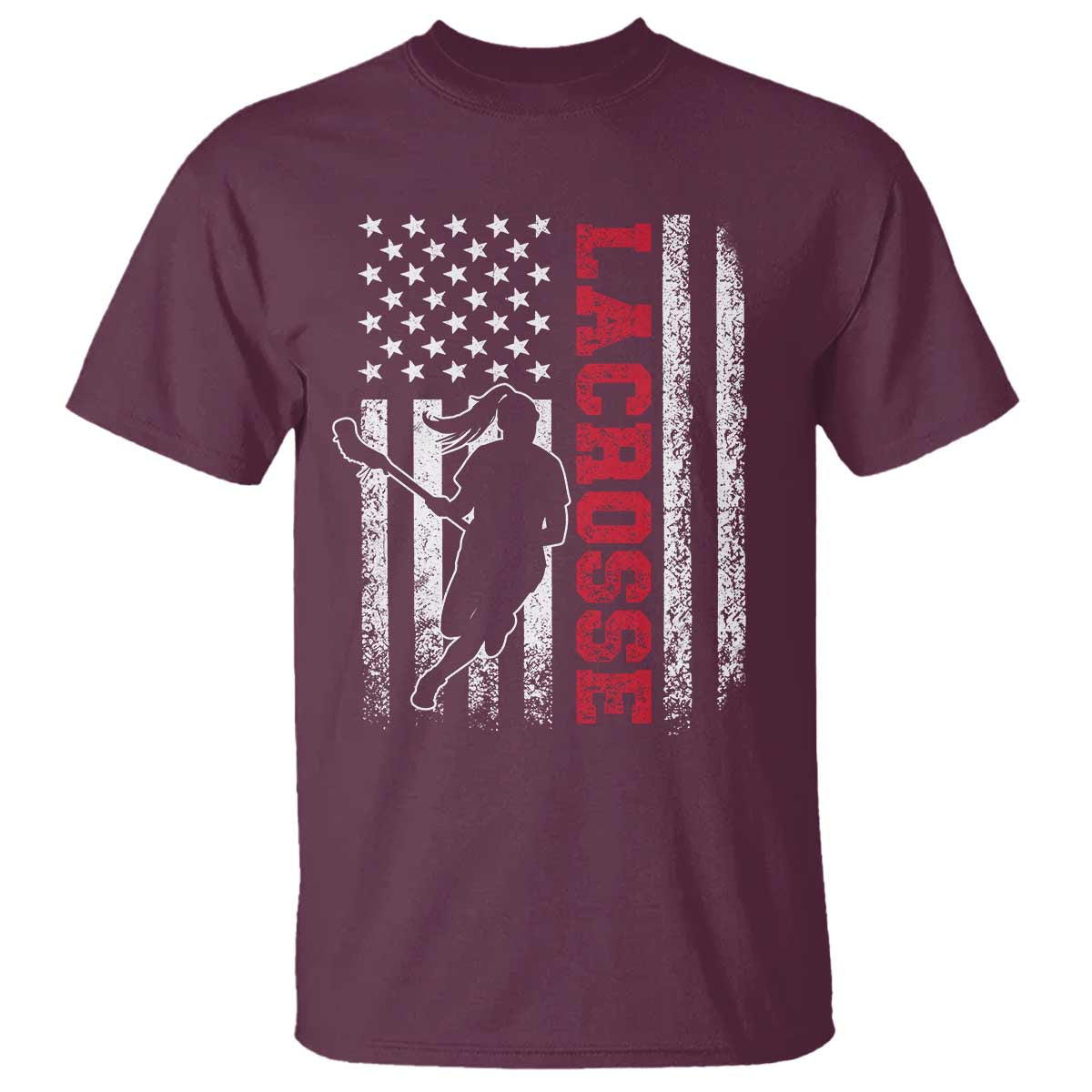 Lacrosse American Flag Lax Women 4th of July T Shirt