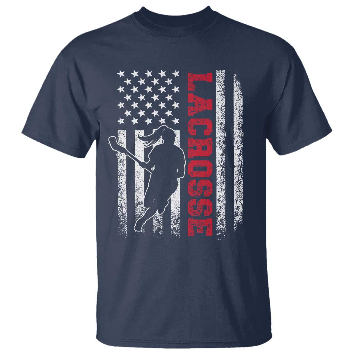Lacrosse American Flag Lax Women 4th of July T Shirt