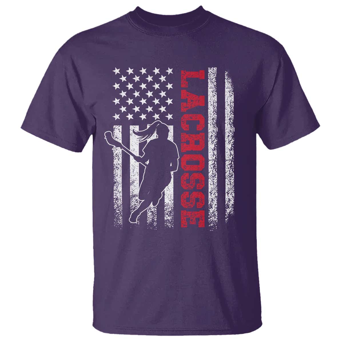Lacrosse American Flag Lax Women 4th of July T Shirt
