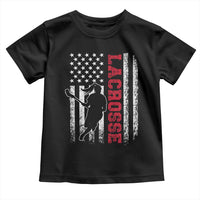 Lacrosse American Flag Lax Women 4th of July Toddler T Shirt