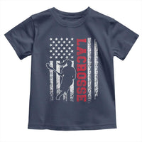 Lacrosse American Flag Lax Women 4th of July Toddler T Shirt