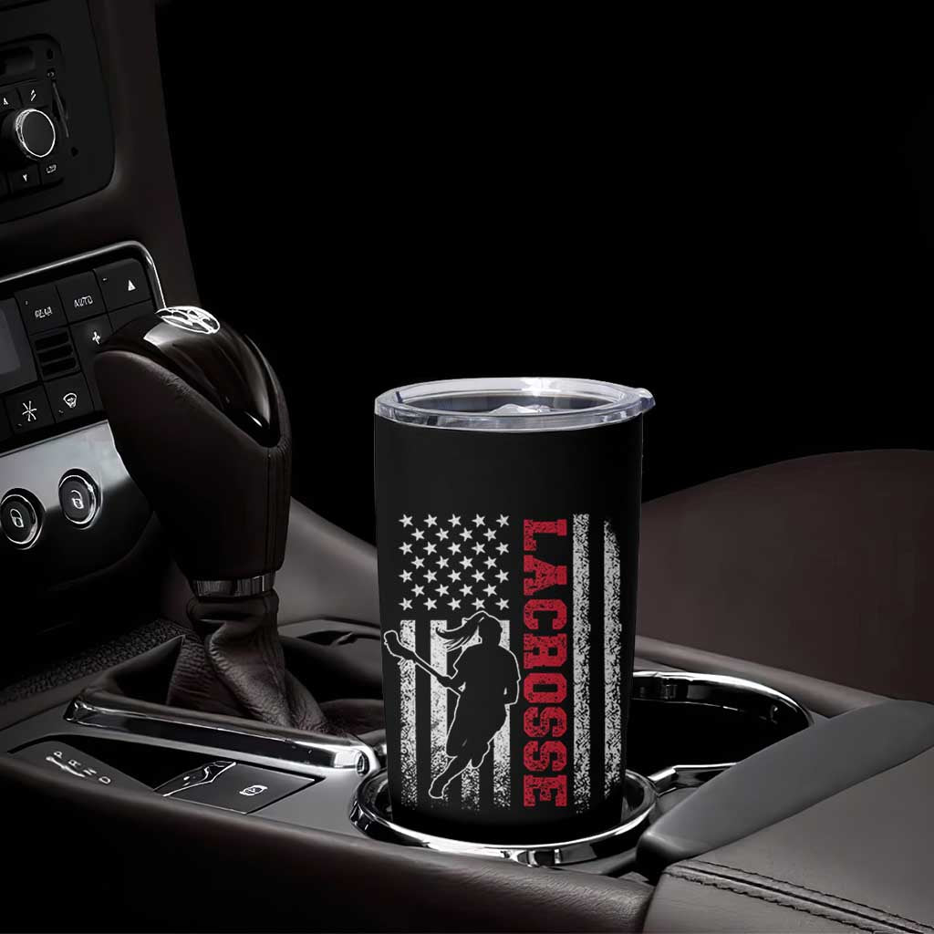 Lacrosse American Flag Lax Women 4th of July Tumbler Cup