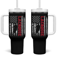 Lacrosse American Flag Lax Women 4th of July Tumbler With Handle