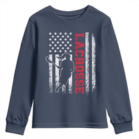 Lacrosse American Flag Lax Women 4th of July Youth Sweatshirt