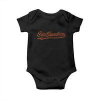 San Francisco Sports Script Retro Baseball Lovers Proud City Baby Onesie
