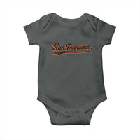 San Francisco Sports Script Retro Baseball Lovers Proud City Baby Onesie