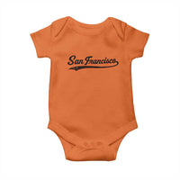 San Francisco Sports Script Retro Baseball Lovers Proud City Baby Onesie