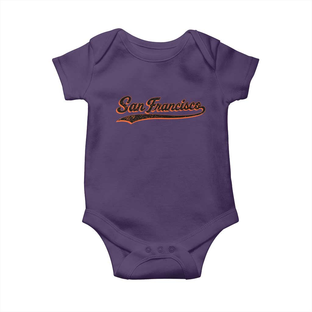 San Francisco Sports Script Retro Baseball Lovers Proud City Baby Onesie
