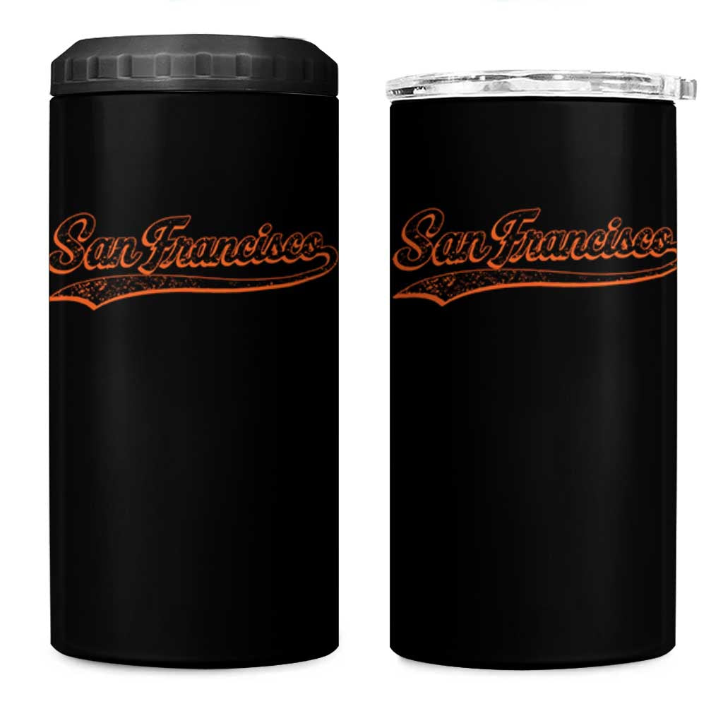 San Francisco Sports Script Retro Baseball Lovers Proud City 4 in 1 Can Cooler Tumbler