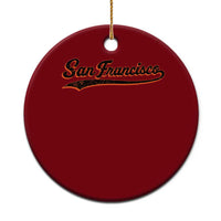 San Francisco Sports Script Retro Baseball Lovers Proud City Ceramic Ornament