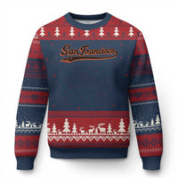 San Francisco Sports Script Retro Baseball Lovers Proud City Ugly Christmas Sweater