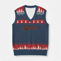 San Francisco Sports Script Retro Baseball Lovers Proud City V-Neck Knit Sweater Vest