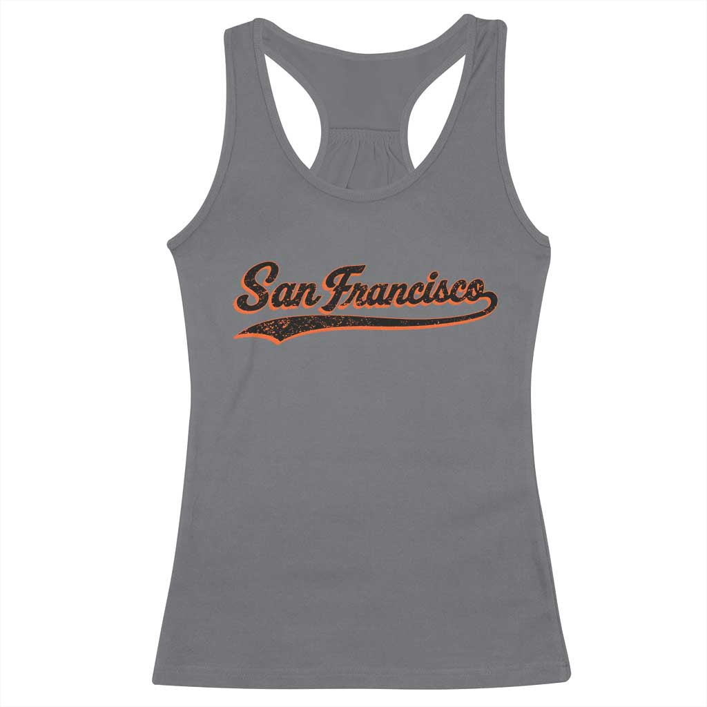 San Francisco Sports Script Retro Baseball Lovers Proud City Racerback Tank Top