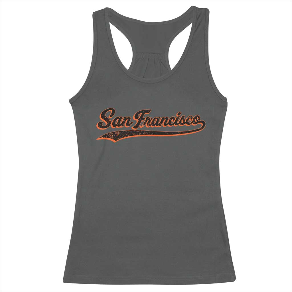 San Francisco Sports Script Retro Baseball Lovers Proud City Racerback Tank Top