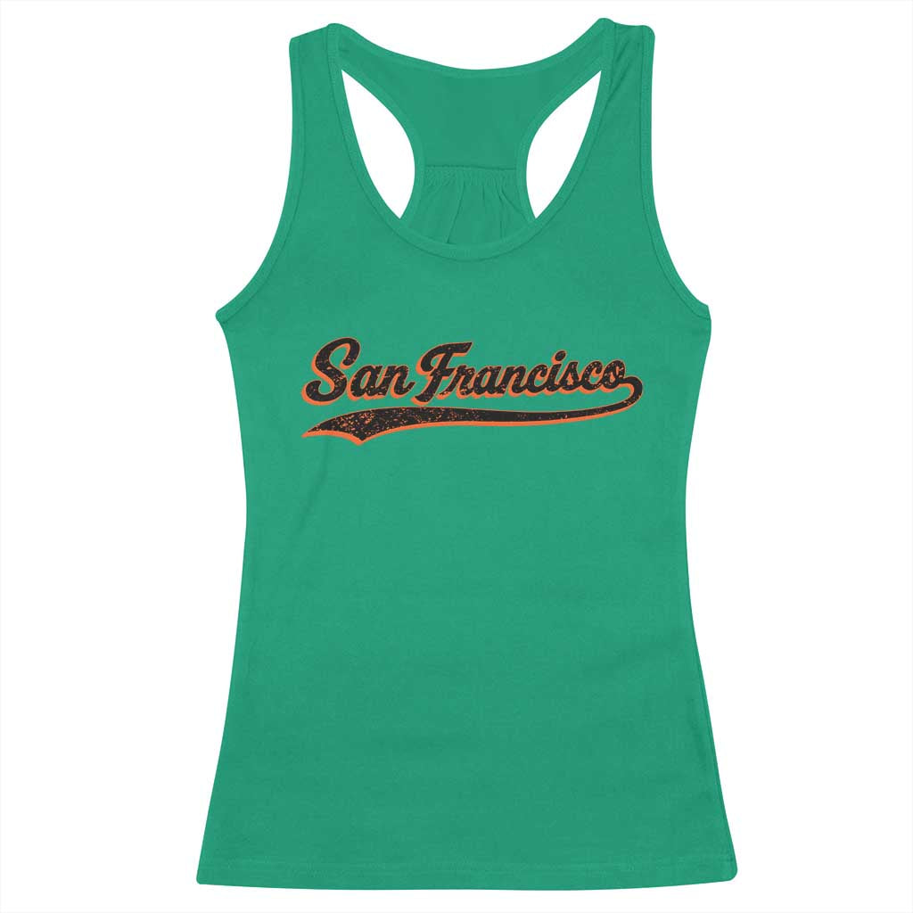 San Francisco Sports Script Retro Baseball Lovers Proud City Racerback Tank Top
