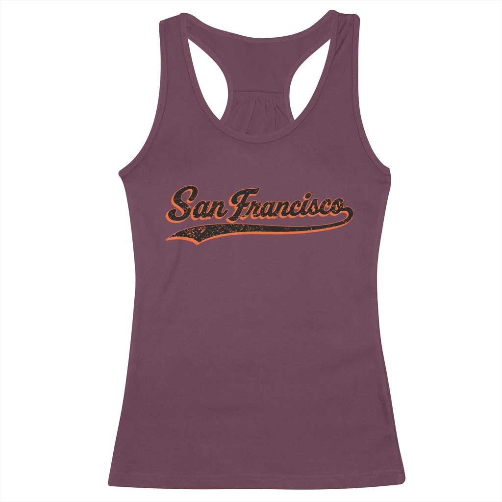 San Francisco Sports Script Retro Baseball Lovers Proud City Racerback Tank Top