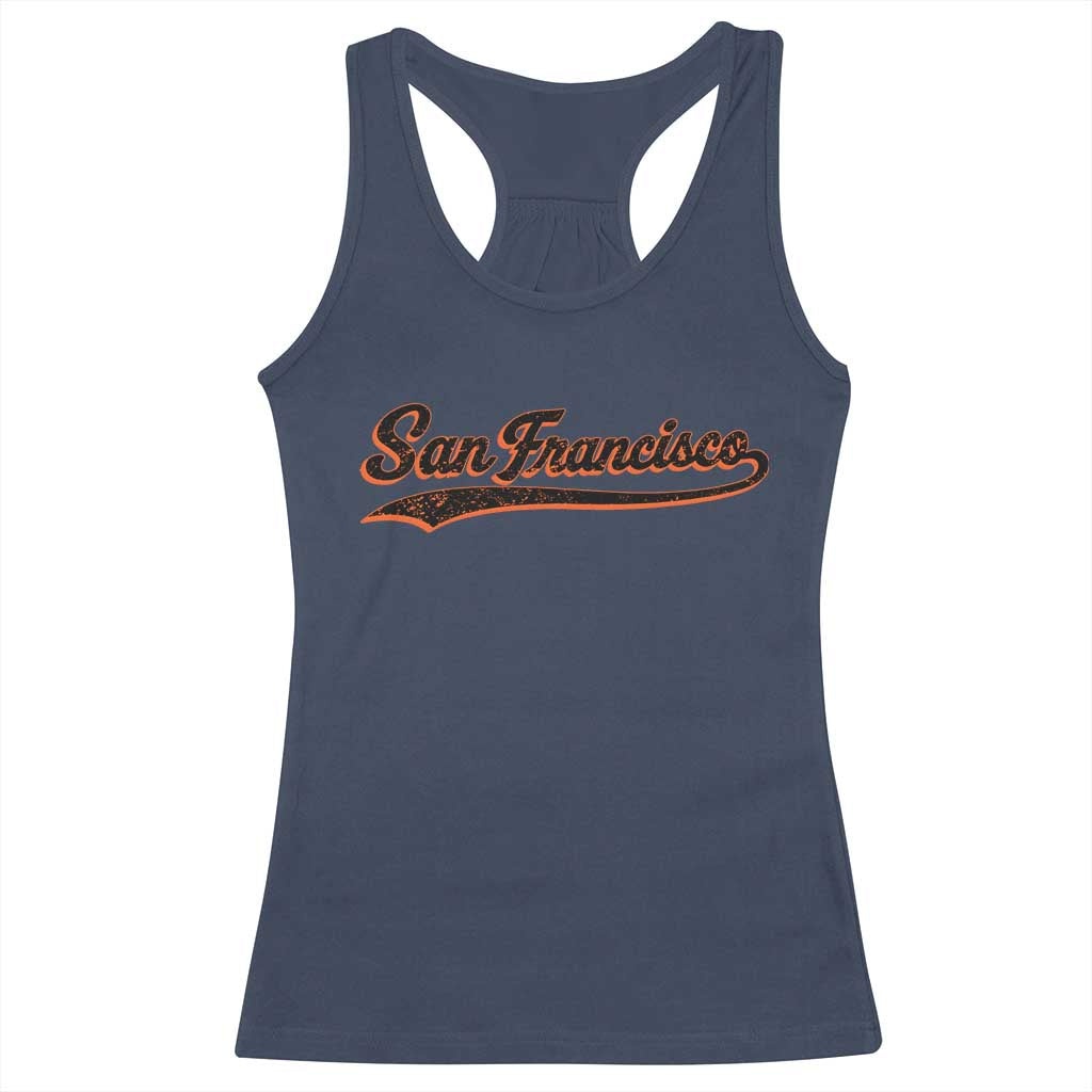 San Francisco Sports Script Retro Baseball Lovers Proud City Racerback Tank Top