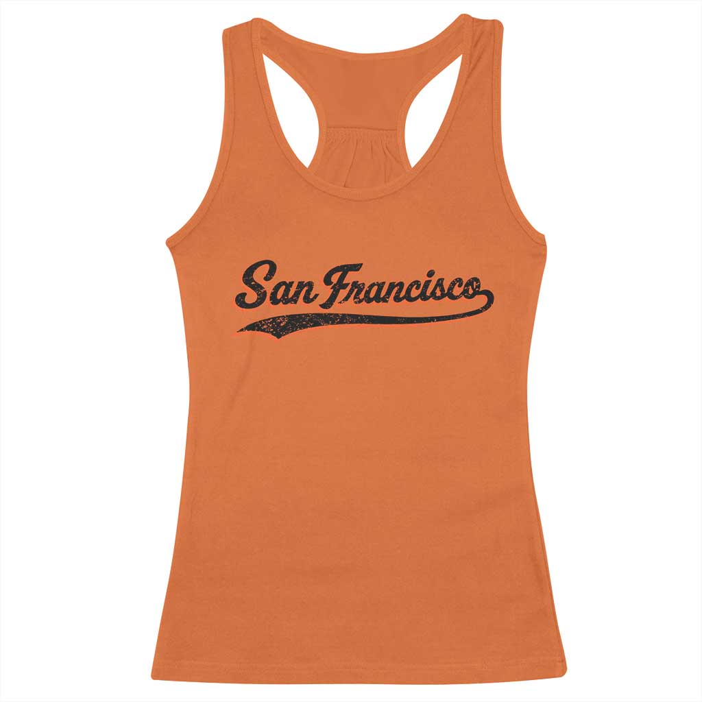 San Francisco Sports Script Retro Baseball Lovers Proud City Racerback Tank Top