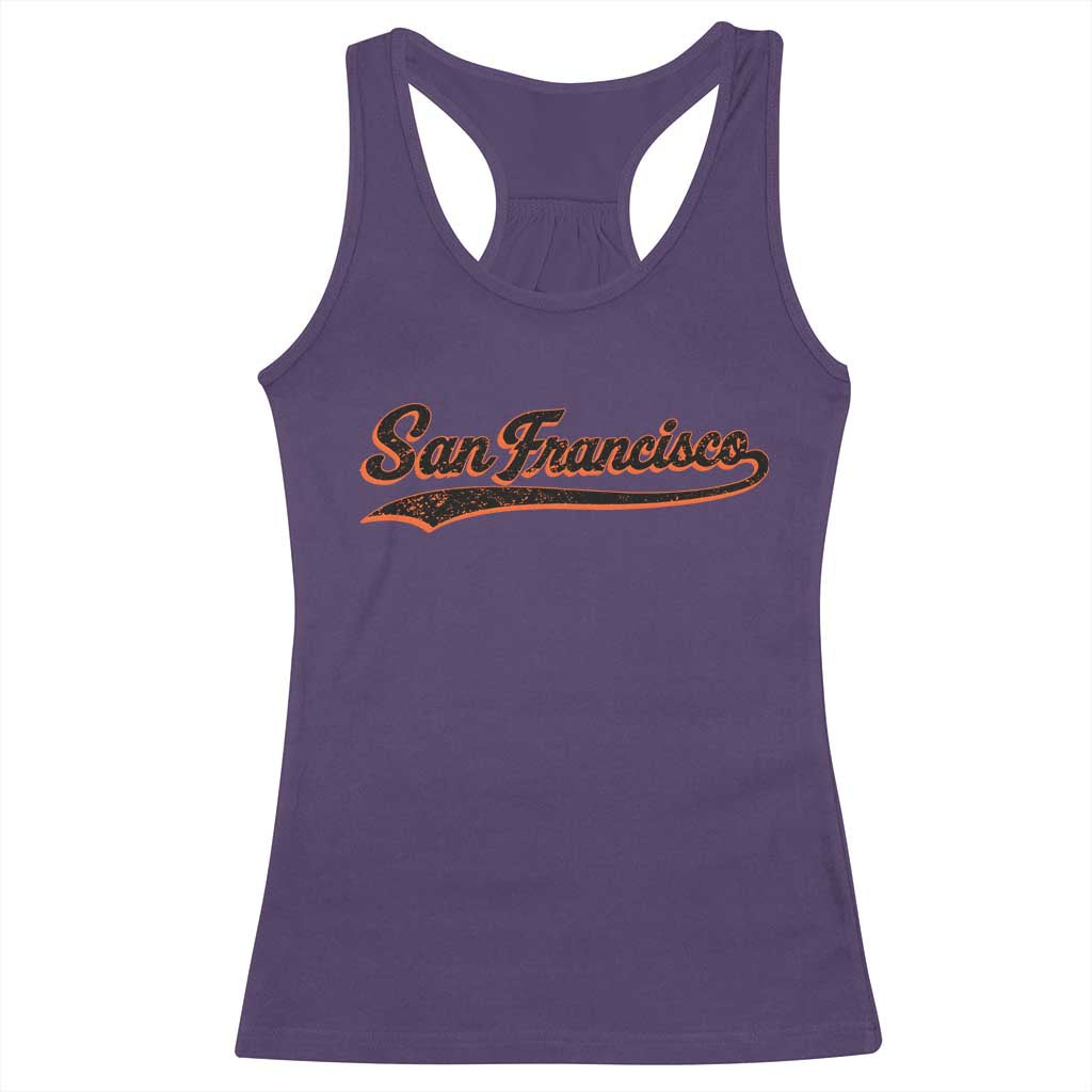 San Francisco Sports Script Retro Baseball Lovers Proud City Racerback Tank Top