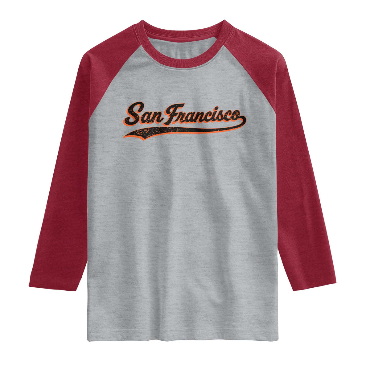 San Francisco Sports Script Retro Baseball Lovers Proud City Raglan Shirt
