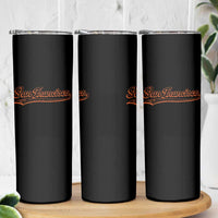 San Francisco Sports Script Retro Baseball Lovers Proud City Skinny Tumbler