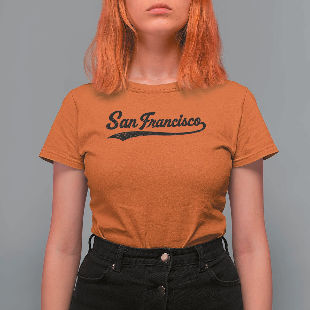 San Francisco Sports Script Retro Baseball Lovers Proud City T Shirt For Women