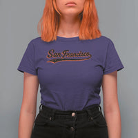 San Francisco Sports Script Retro Baseball Lovers Proud City T Shirt For Women