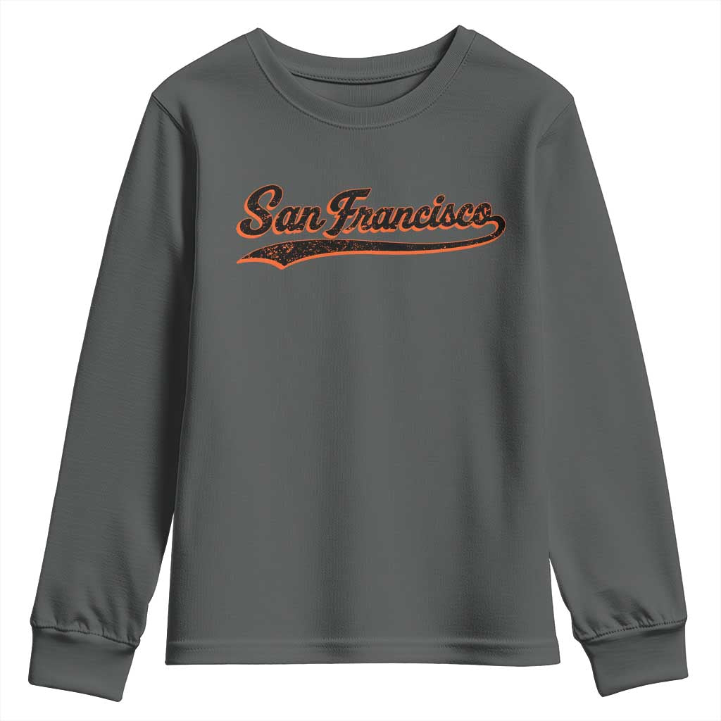 San Francisco Sports Script Retro Baseball Lovers Proud City Youth Sweatshirt