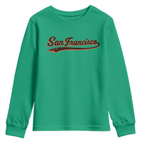 San Francisco Sports Script Retro Baseball Lovers Proud City Youth Sweatshirt