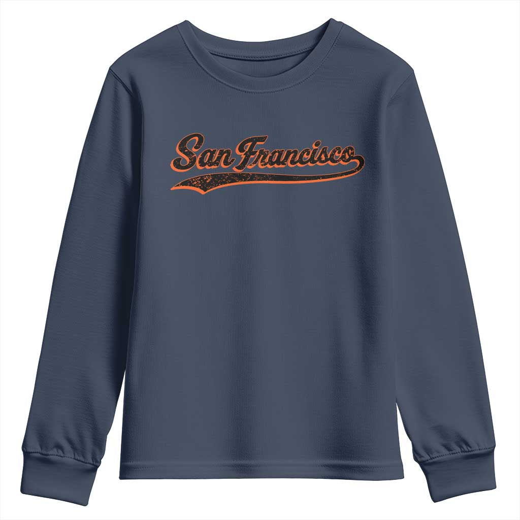 San Francisco Sports Script Retro Baseball Lovers Proud City Youth Sweatshirt