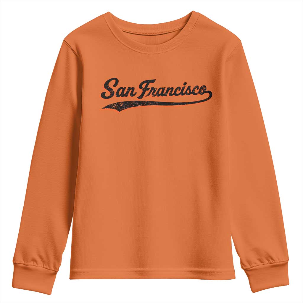 San Francisco Sports Script Retro Baseball Lovers Proud City Youth Sweatshirt